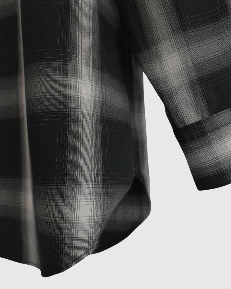 DORIS-W Frill Blouse in GrayCheck
