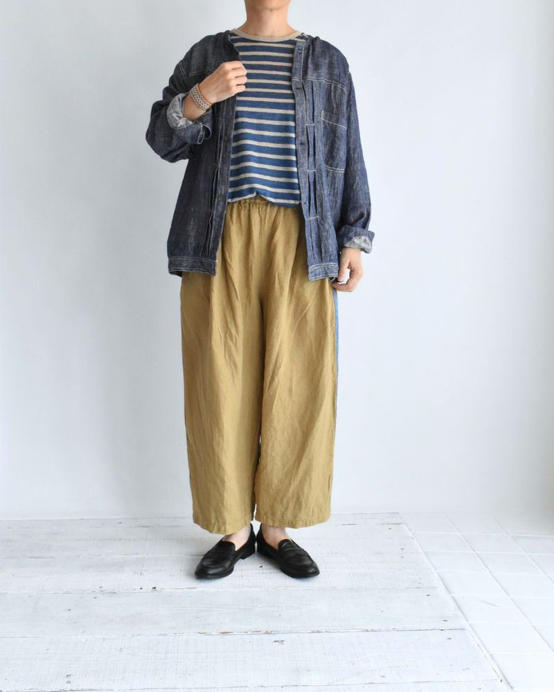 Side Line Kung Fu Pants in Brown Beige