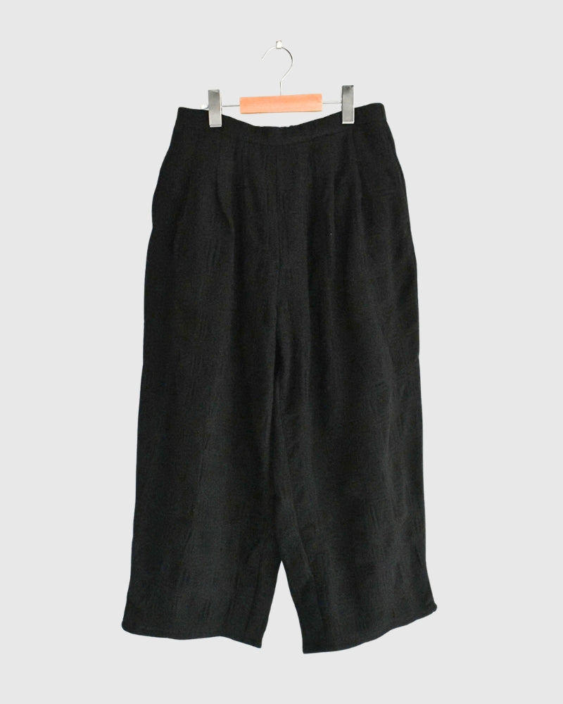 Wool Check Pants in Black