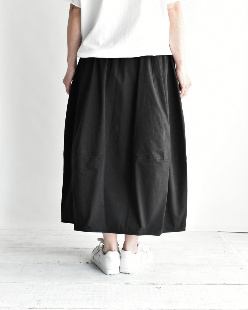 Rib Barrel Skirt in Black