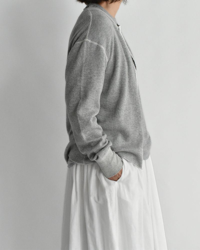 Lame Thermal Remake Cardigan in Gray