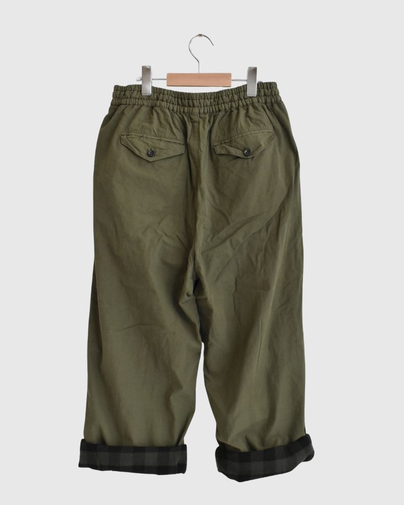 40s ORGANIC POPLIN (OVERDYE) EASY PANTS in ArrasGreen
