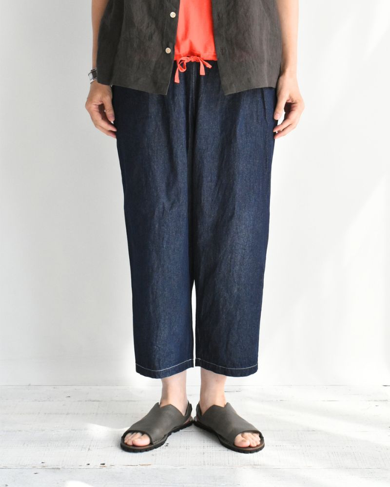 Big Pocket Pegtop Pants (Denim) in Indigo