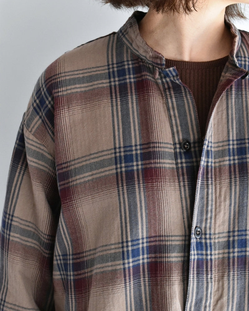 Stand Collar Shirt in Mocha