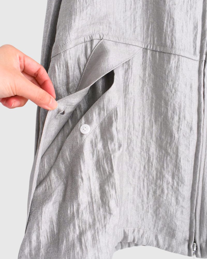 Shiny Hoodie Blouson in LightPurple