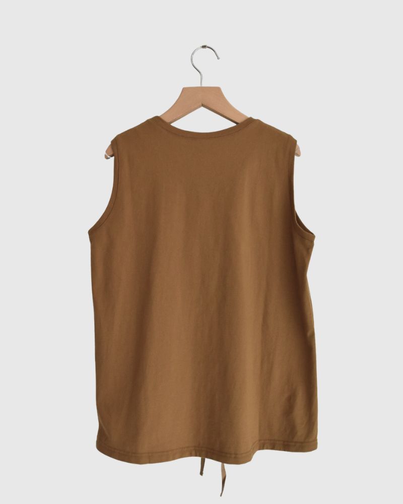 Sleeveless Drawstring T-shirt DarkCamel