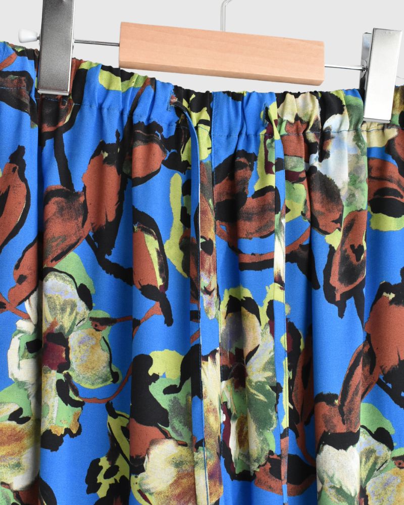 Ipeker Print Easy Pants in BlueBrown