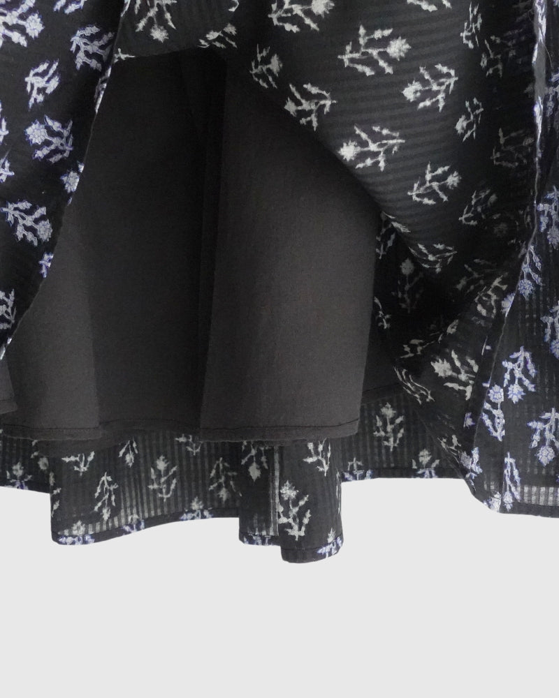 GATHERED SKIRT WITH LINING in Black