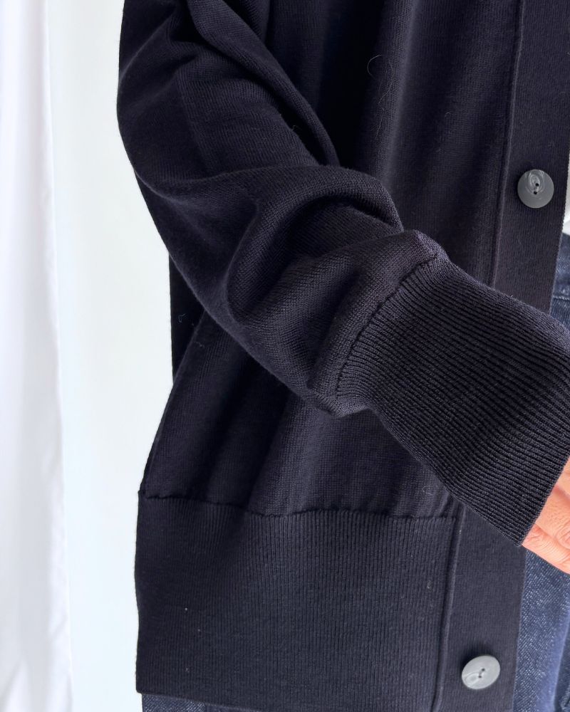 Merino Daddy Cardigan in Navy