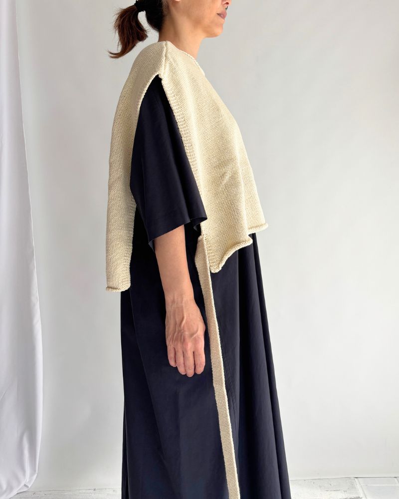 Ribbon knit vest in Ivory