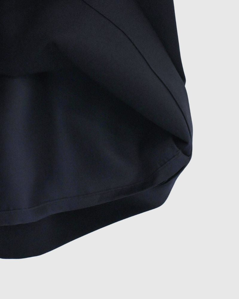 JOY-WO Wool Twill Center Tuck Shorts in Navy