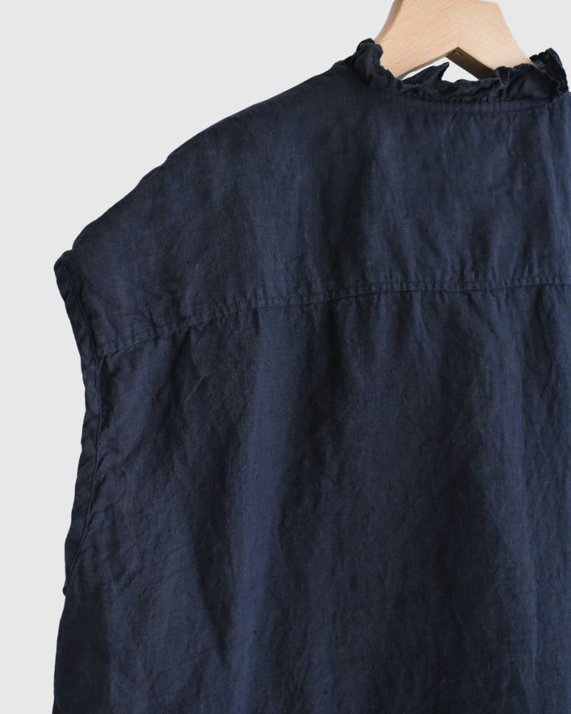 French/SL Frill Collar Shirt in Marine