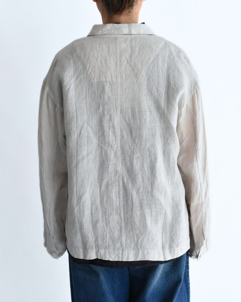 Handwoven 60x60 Linen Jacket in LightGray