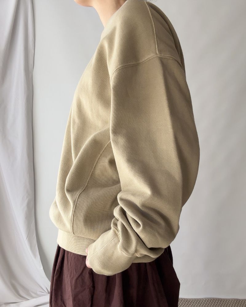 FRENCH TERRY PIGMENT PULLOVER in Beige