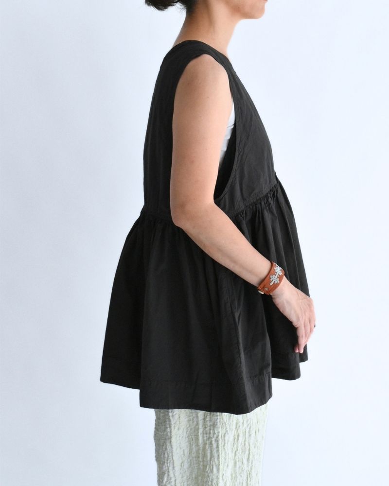 Sleeveless Gathered Top in Dark Brown