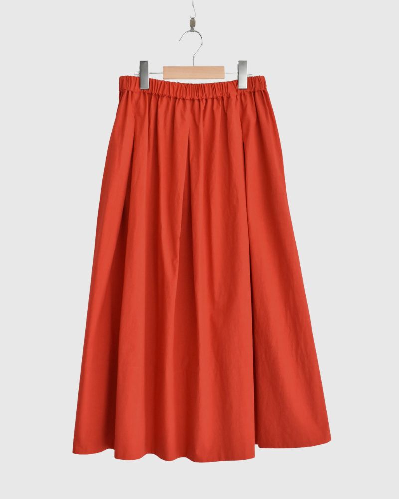 Easy Tuck Skirt in Orange