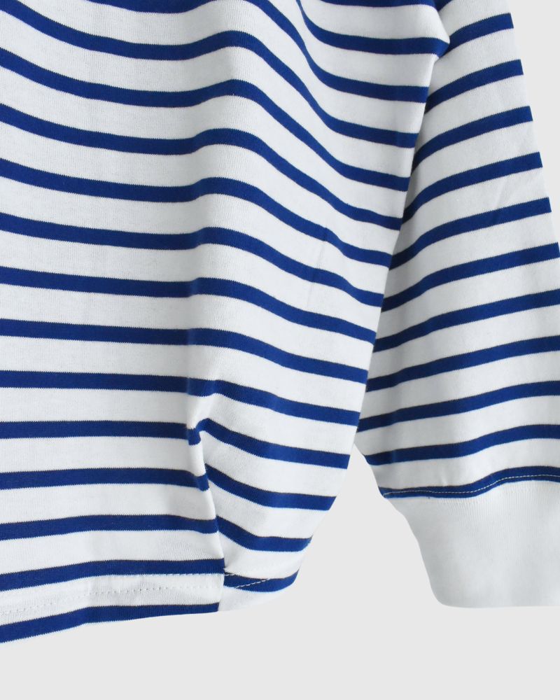 Tuck Cocoon T-shirt in Blue/White