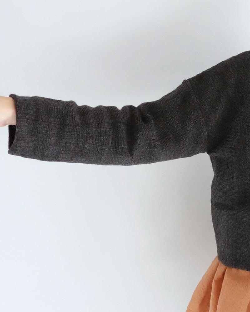 Bottleneck Boiled Wool Knit in Brown