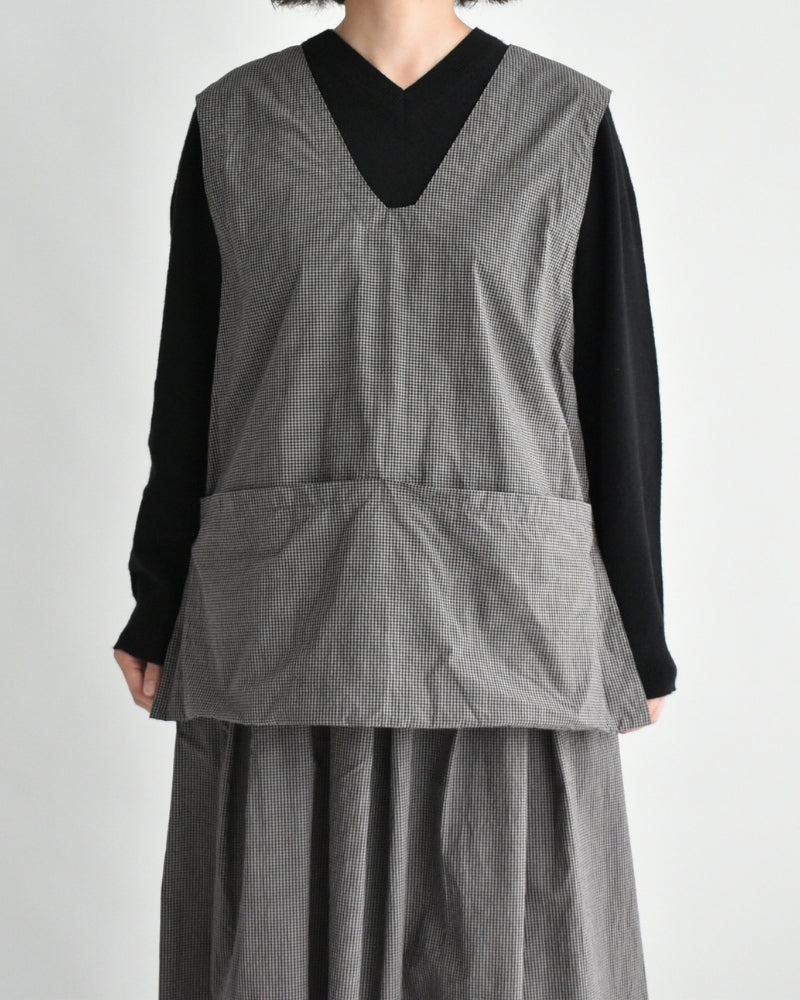 Work Pullover Vest in BrownGingham