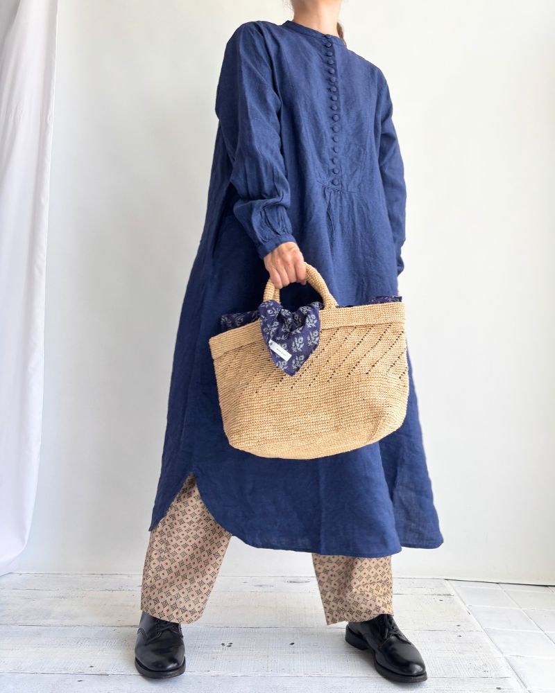 Indigo linen dress in Indigo