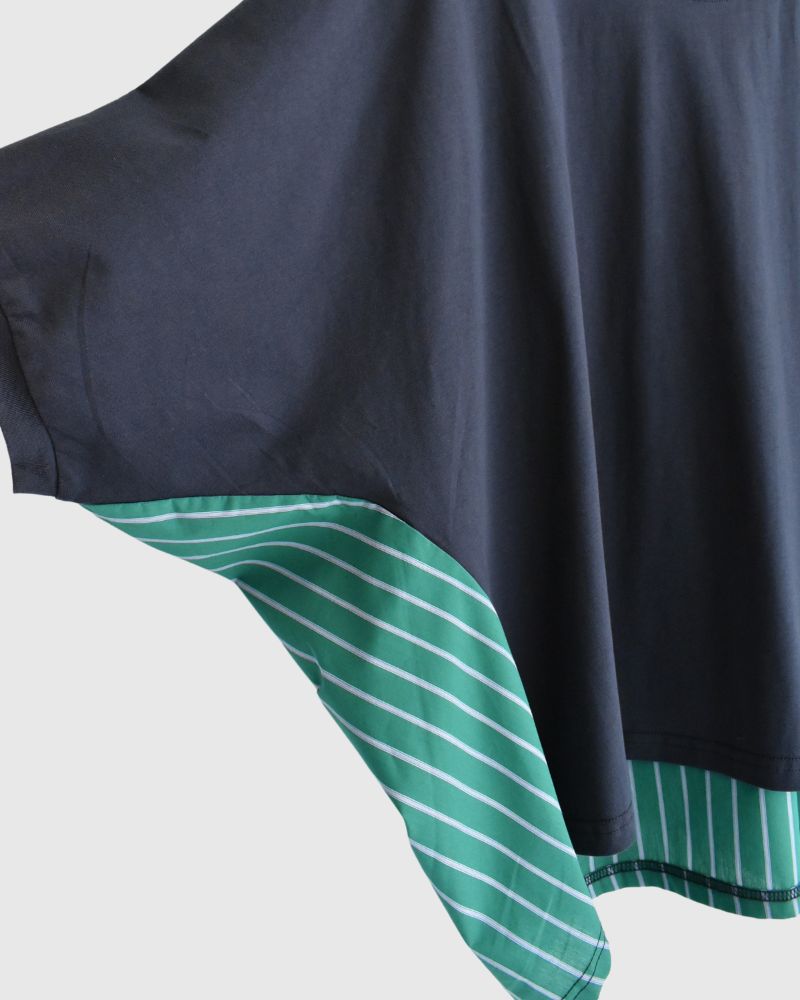 Design combination top 'SALOW' in Navy/Green