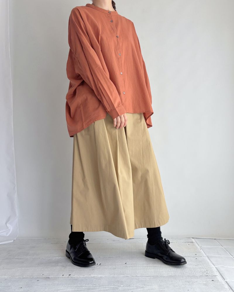 Wide back gathered blouse 'WIYAM' in Teracotta