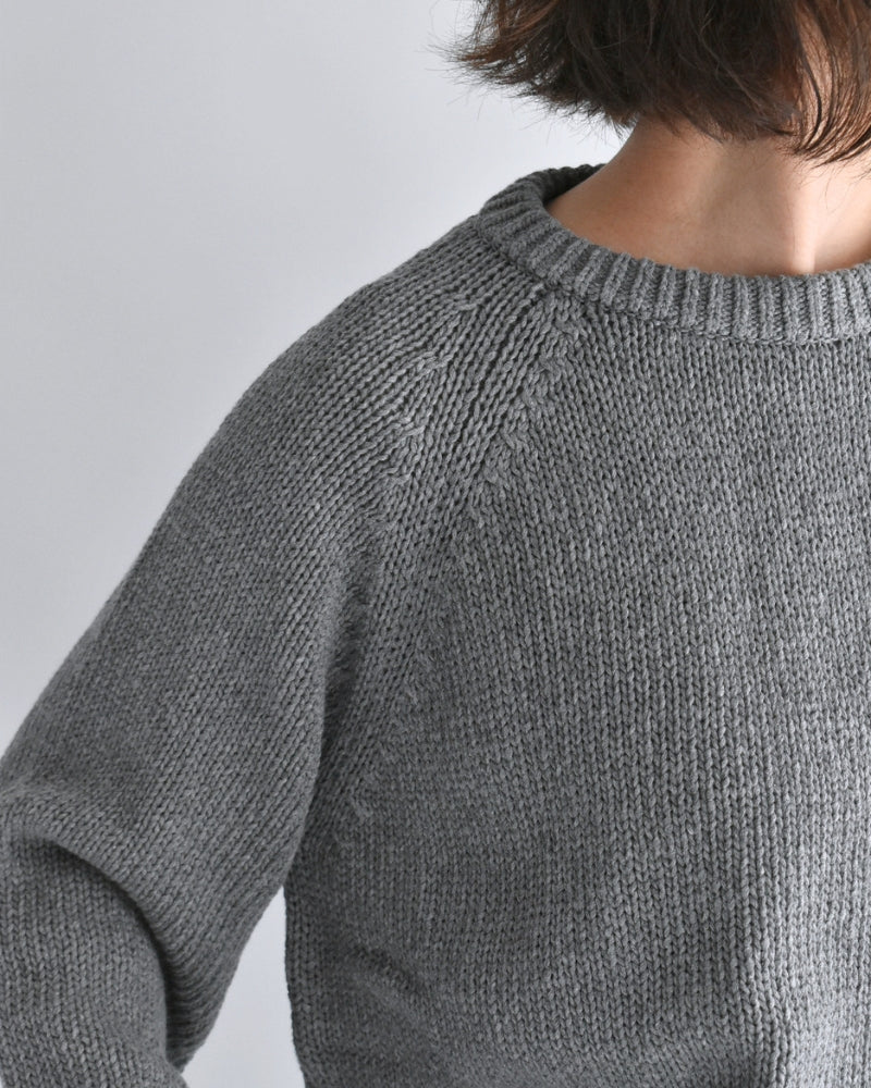 Raglan Pullover Knit in Gray