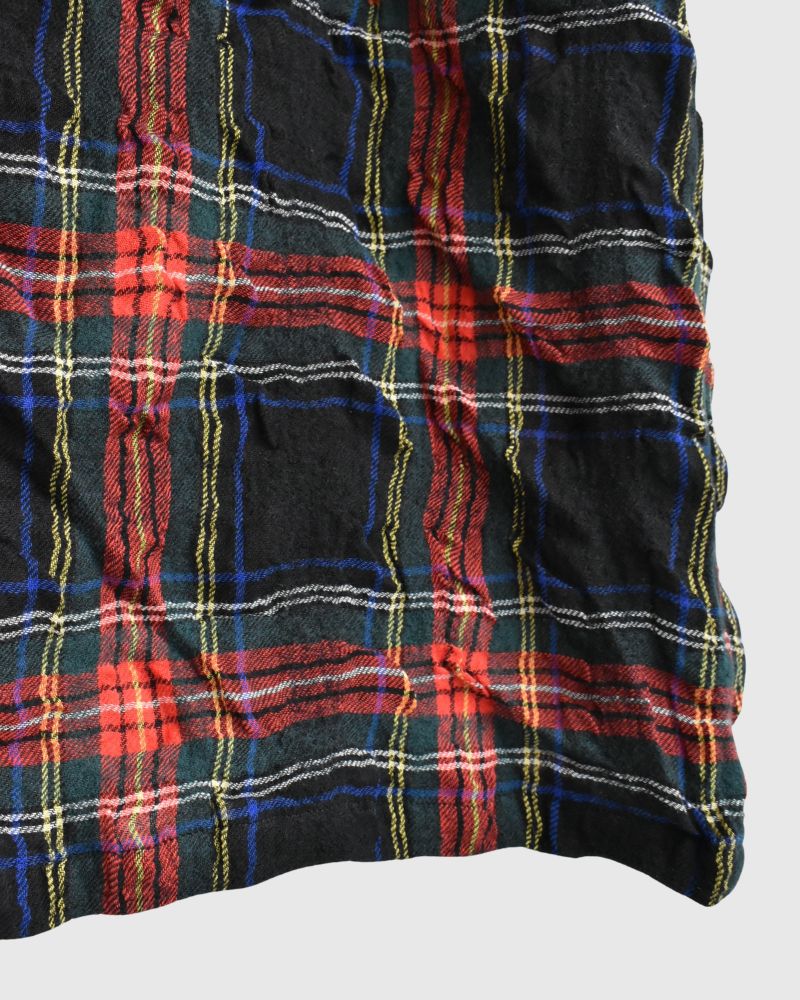 Cotton wool tartan check dress in Black