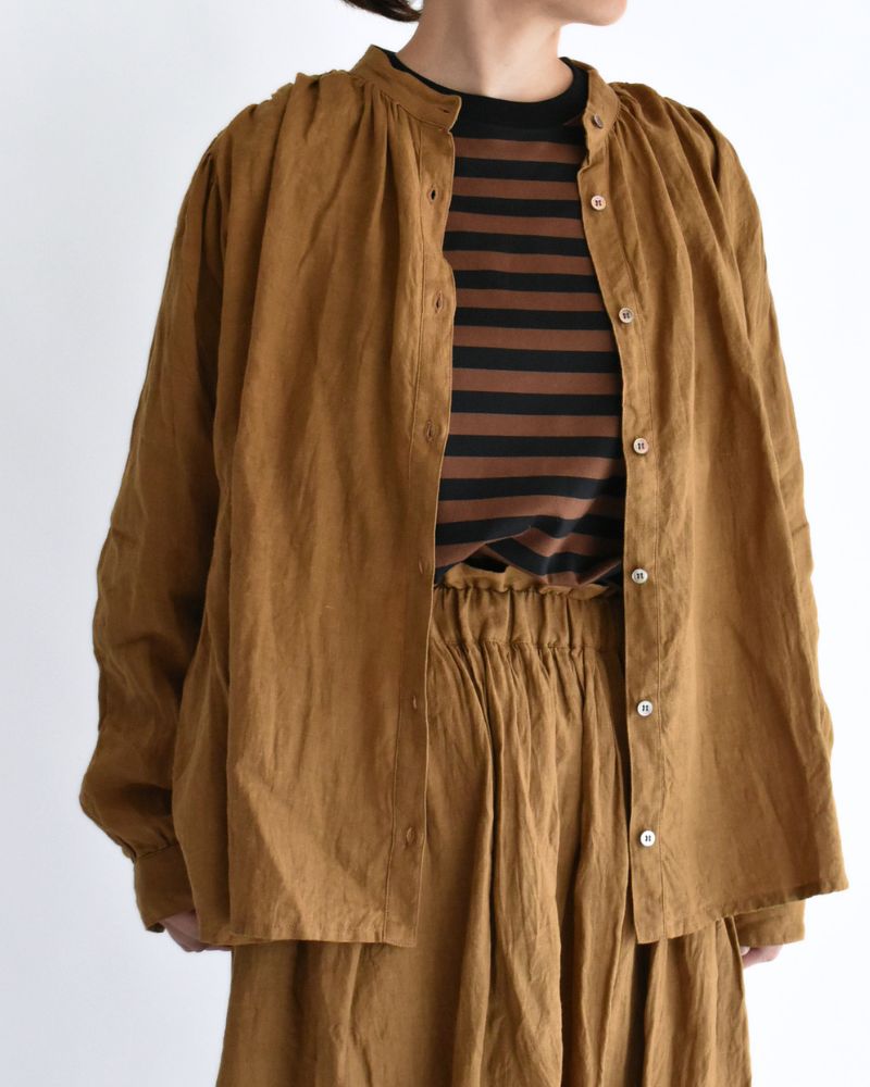 French Linen Shirt in Camel
