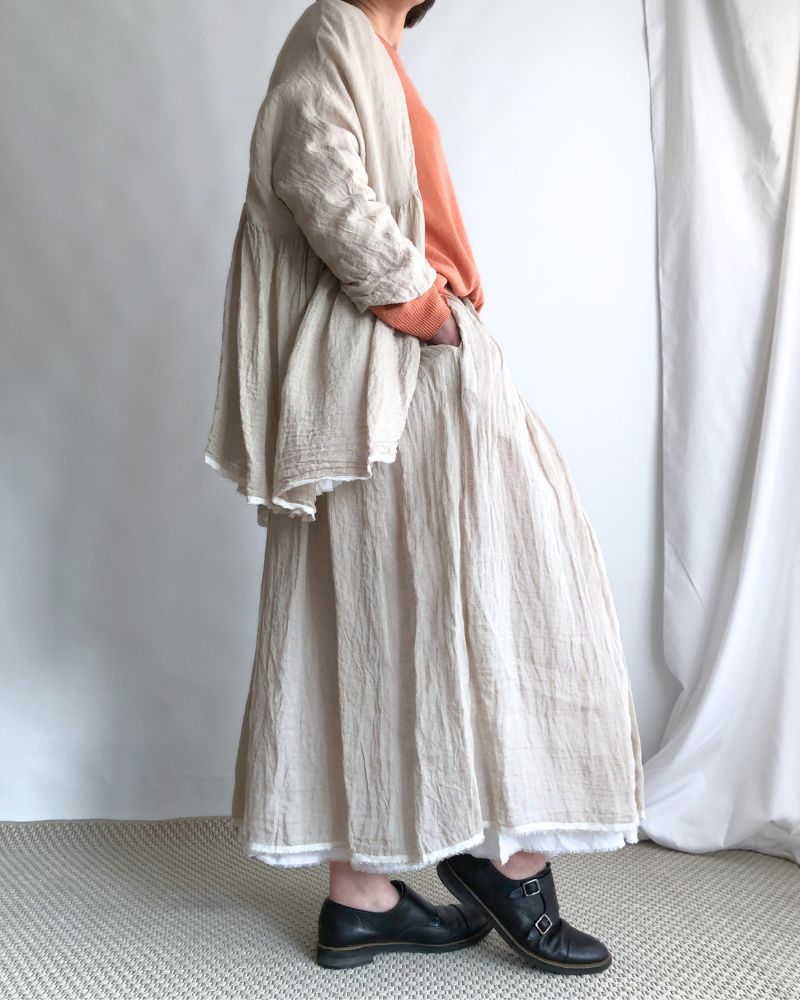 Reversible skirt in Flax/White