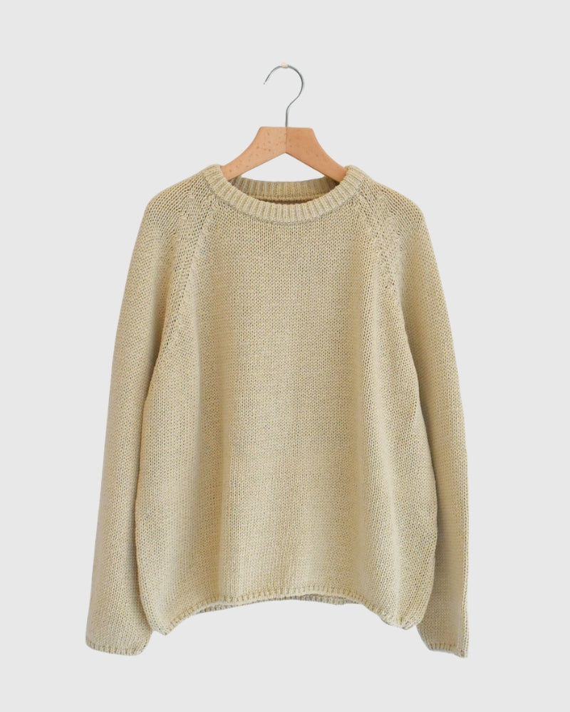 Raglan Pullover Knit in Ivory