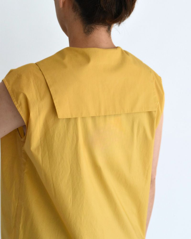 LALA-POPLIN Sleeveless Blouse in Yellow