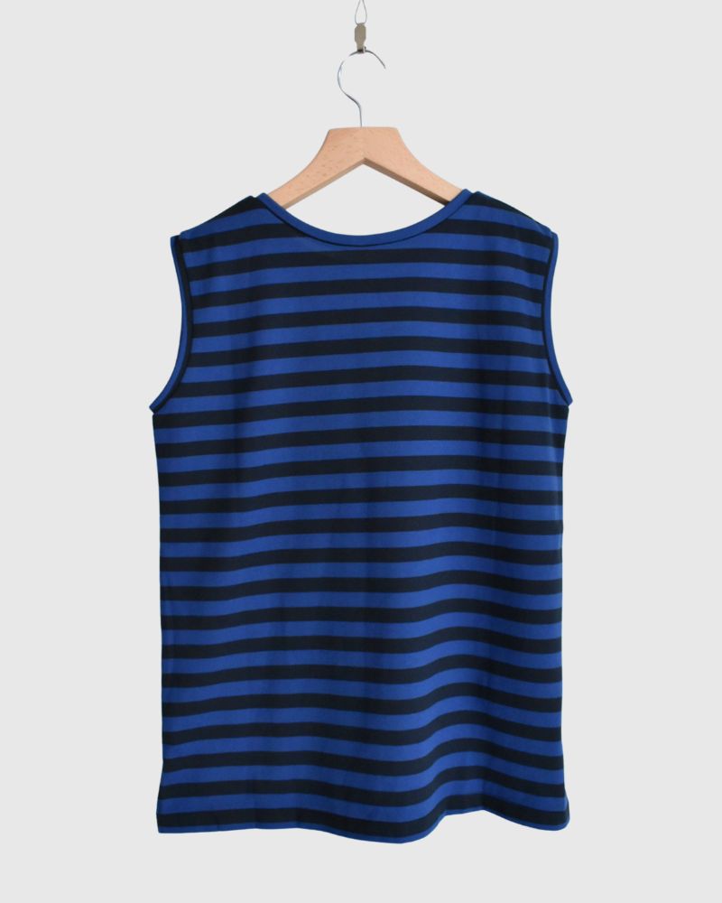 Crew Neck Tank Top in Blue/Navy