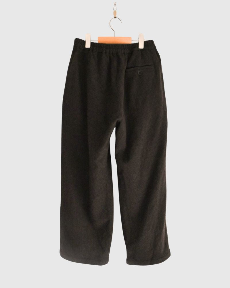 Wool tuck pants in Brown