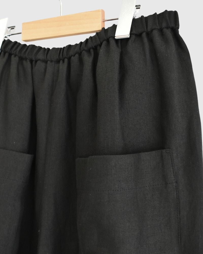 Sarrouel Wide Short Length Pants in Black