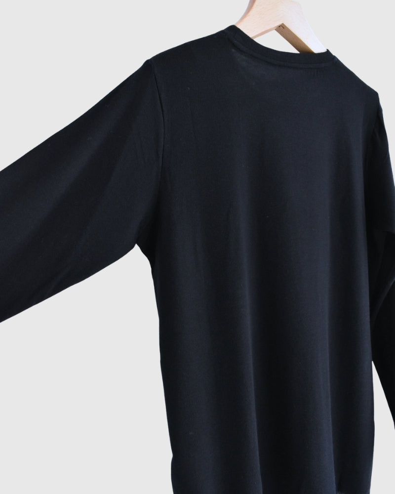 Sheer Jersey Crewneck in Navy