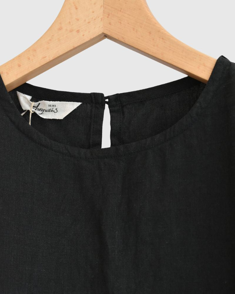 French Linen Pullover in Black