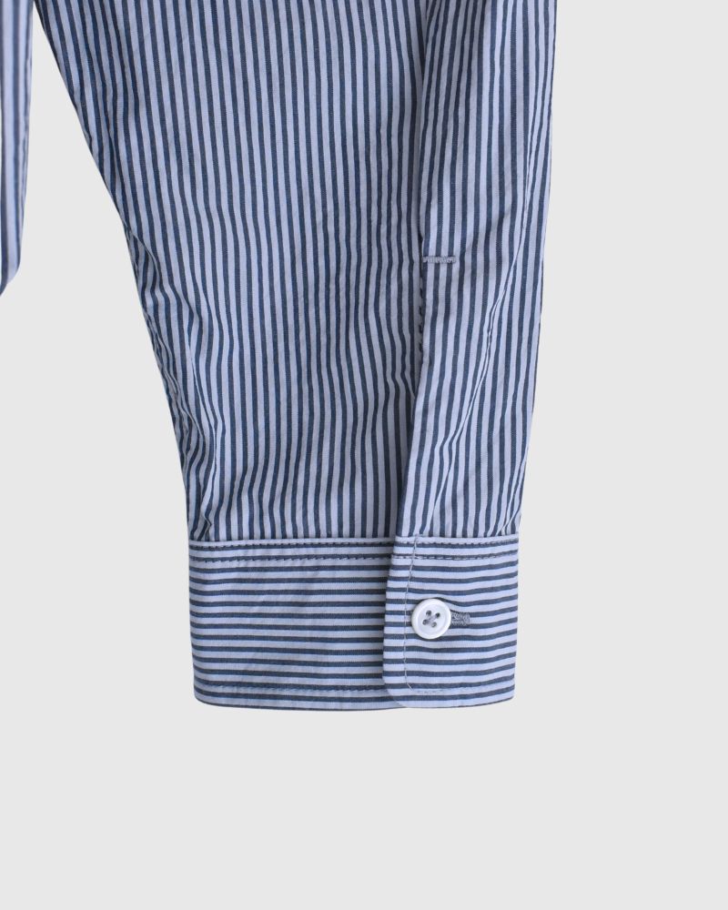 Regular Collar Big Shirt in Sax/Navy