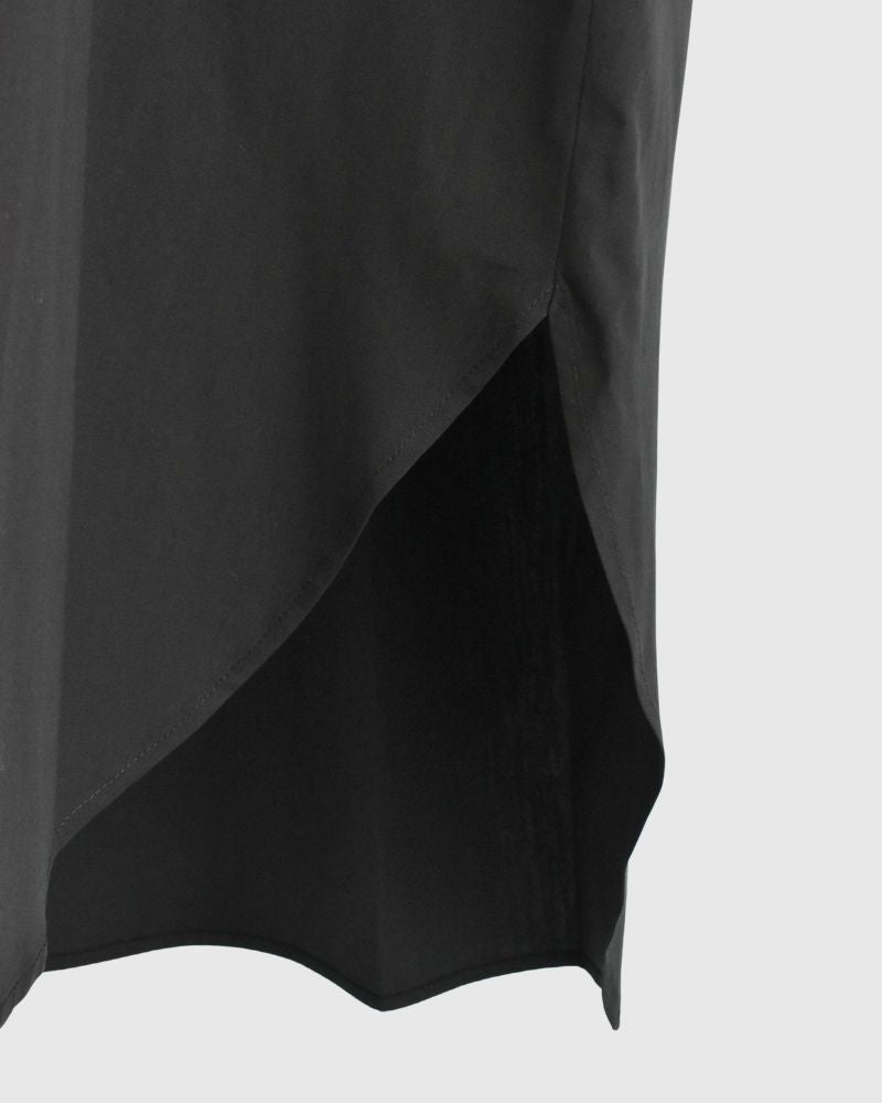 Balloon Sleeve Midi Dress in Black