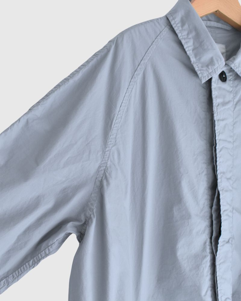 60s COTTON POPLIN OVERDYE BALMACAAN COAT in Blue