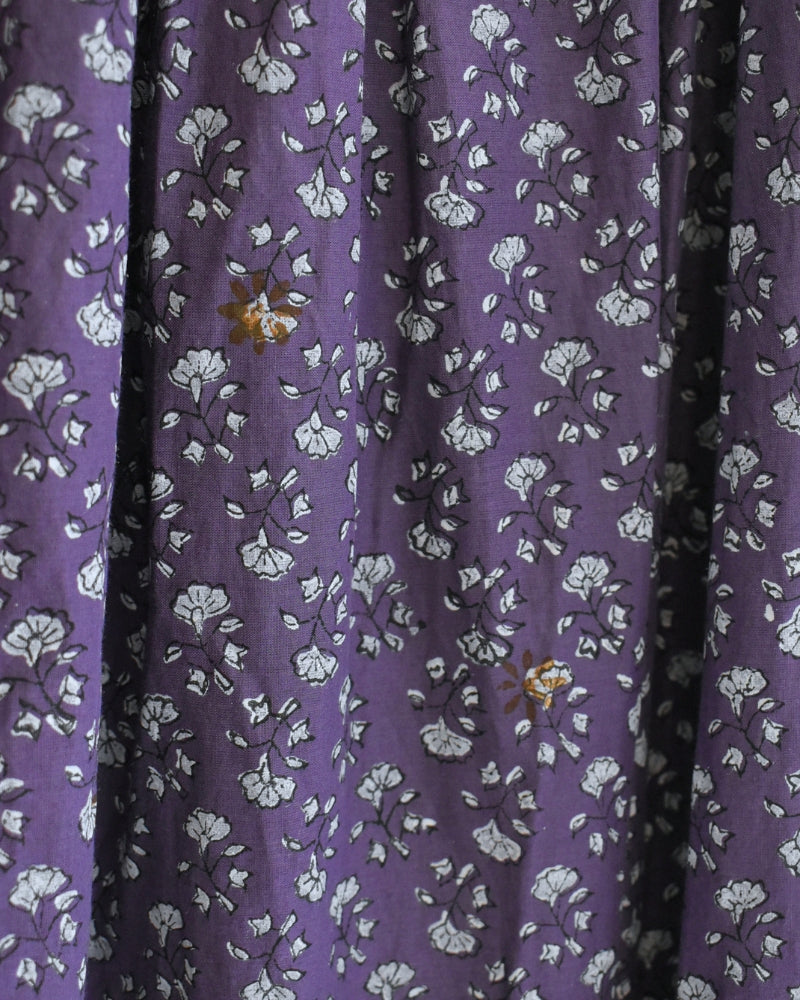 Rajasthan Tuck Gathered Skirt with Lining in Purple
