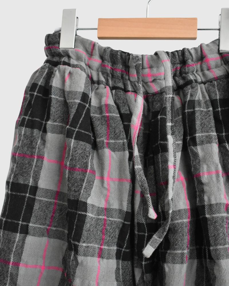 Cotton wool checked pants in Gray