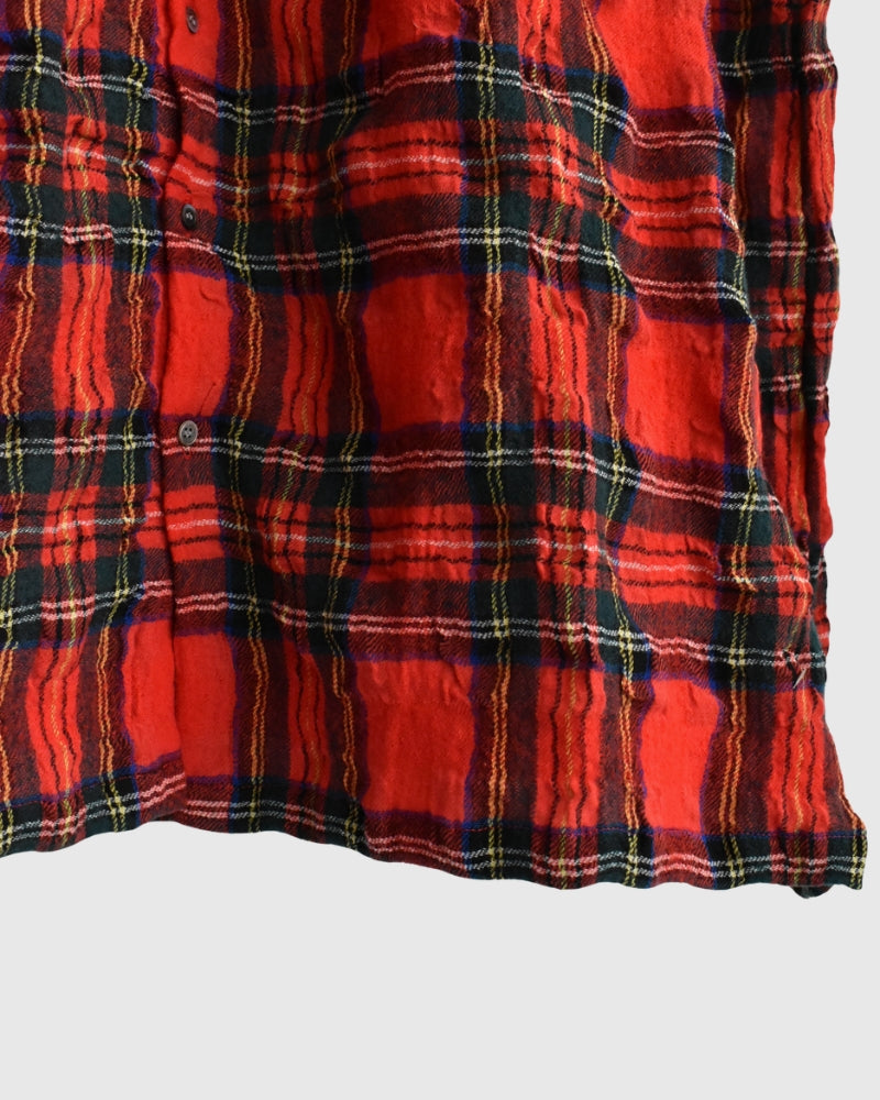 Cotton Wool Tartan Check Dress in Red