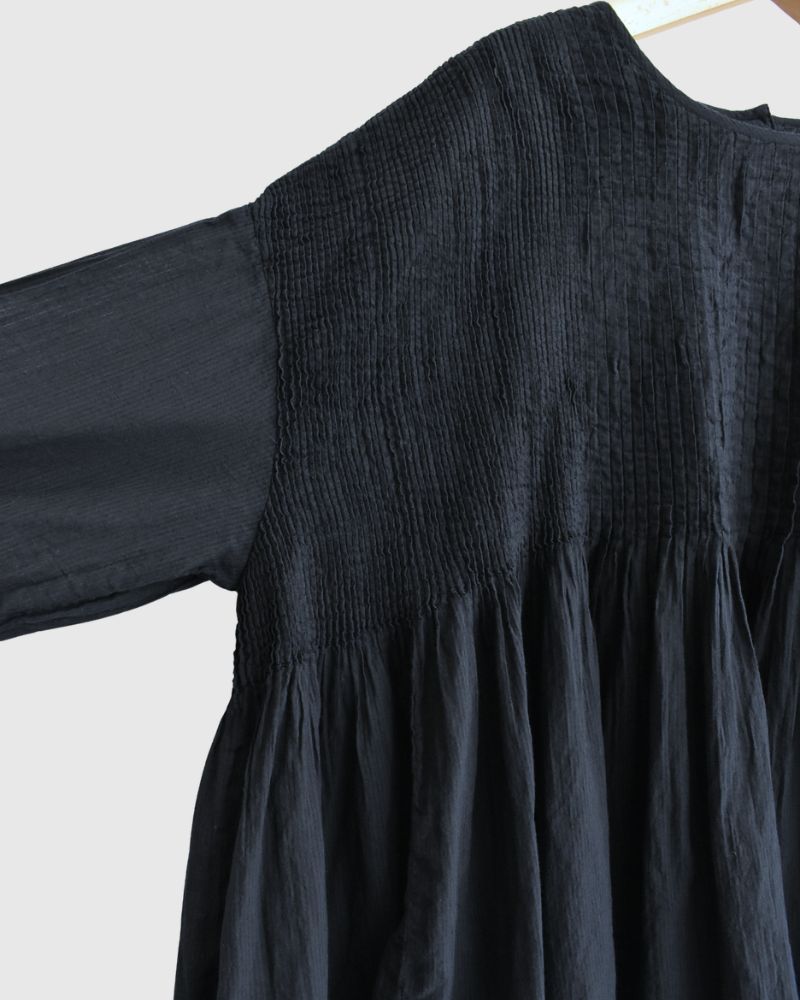 Crew-Neck 3/4 SL Shirt with Mini Pintuck in Marine