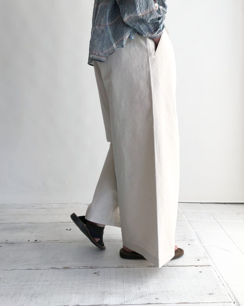 Seamless Side Wide Pants in Natural
