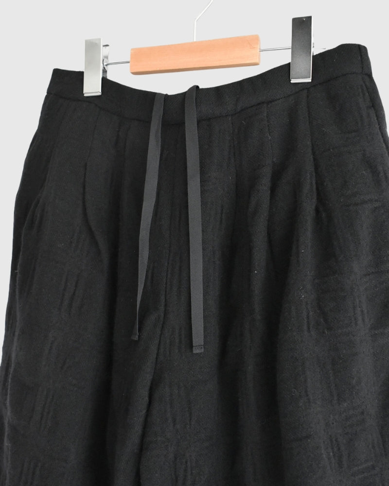 Wool Check Pants in Black