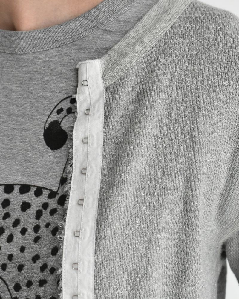 Lame Thermal Remake Cardigan in Gray