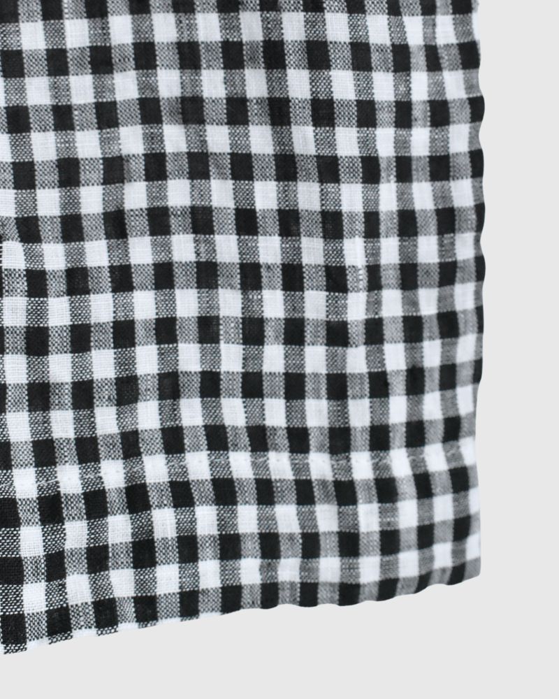 Gingham Check Pants in White/Black