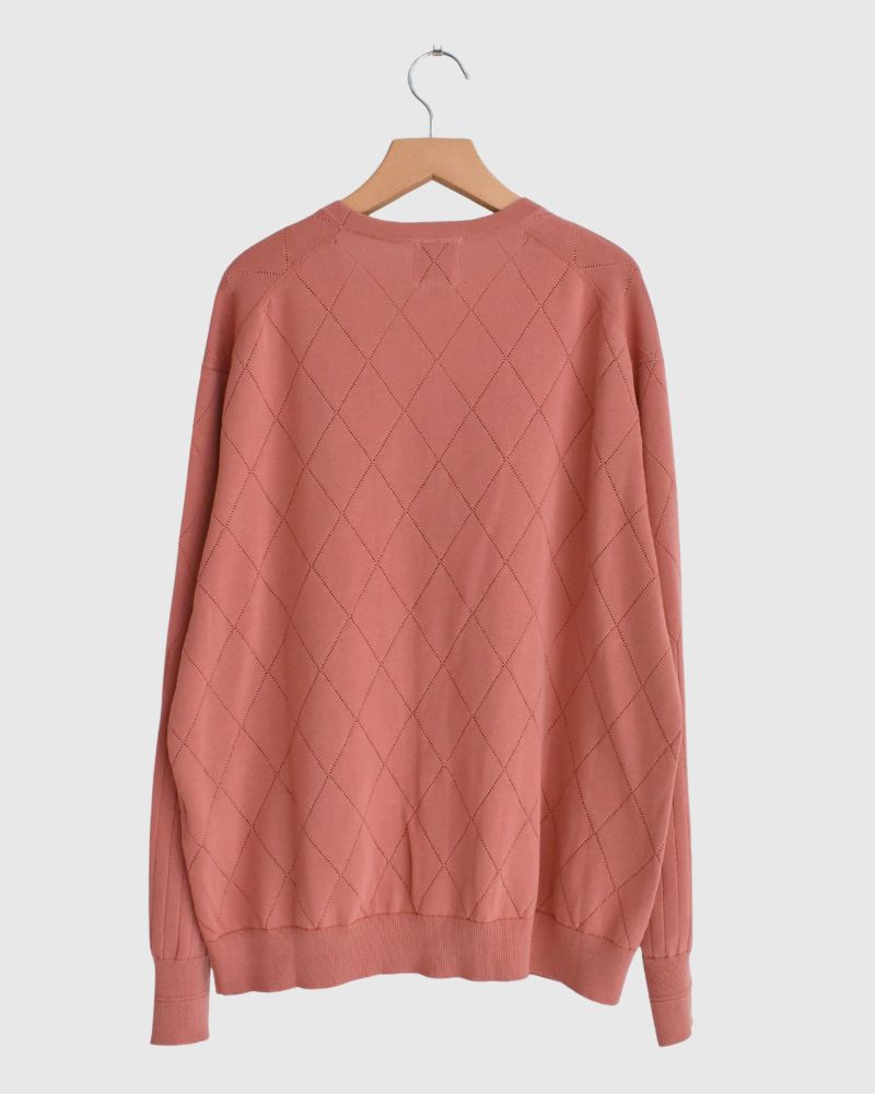 Openwork knit cardigan 'EMILY' in SmokePink