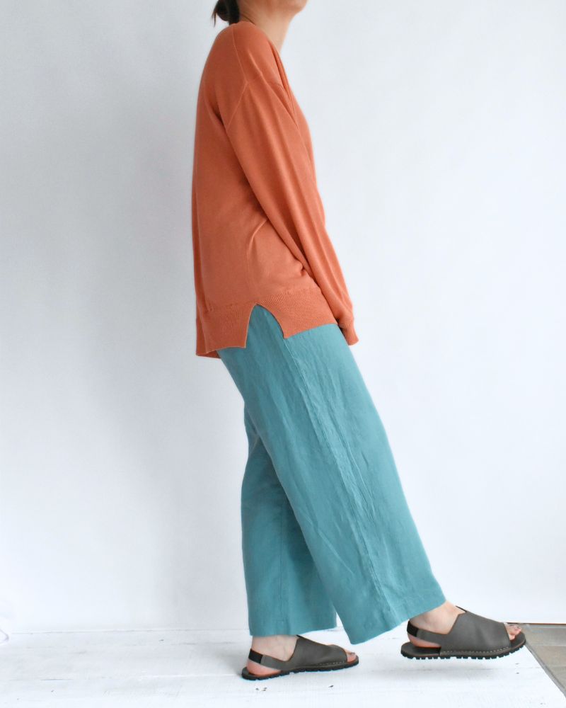 Colored Linen Pants in Turquoise
